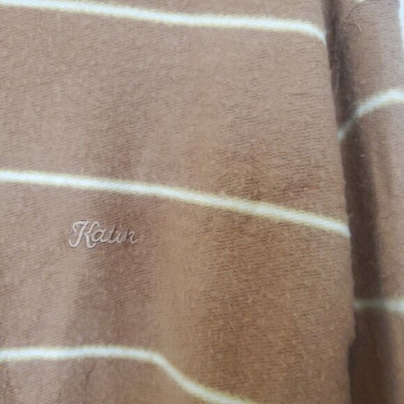 Katin Sweatshirt Mens Large Parks Reverse Fleece Striped Crew Neck Pullover Soft - Picture 3 of 16